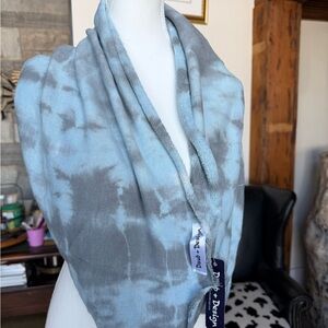 Daub and Design Hand-Dyed Blue and Grey Scarf | OS | NWT